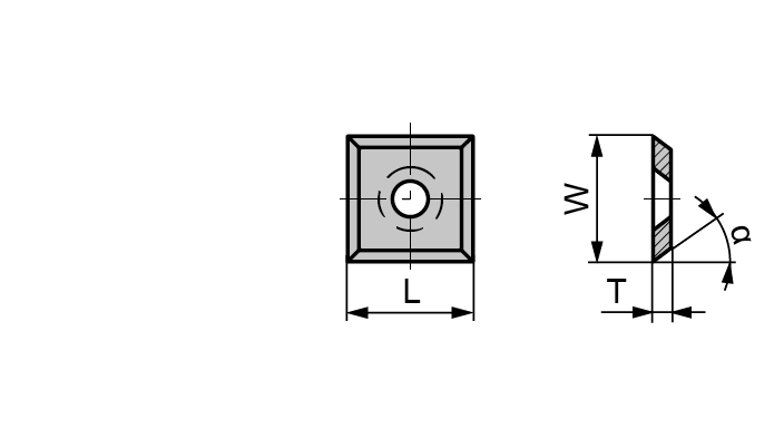 HW wp mesjes standaard Z4 vierkant met verzonken boring