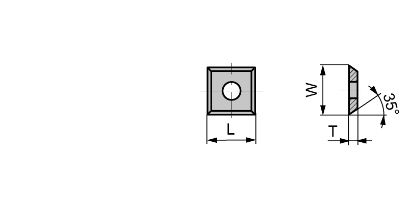 HW wp mesjes standaard 35° Z4 vierkant