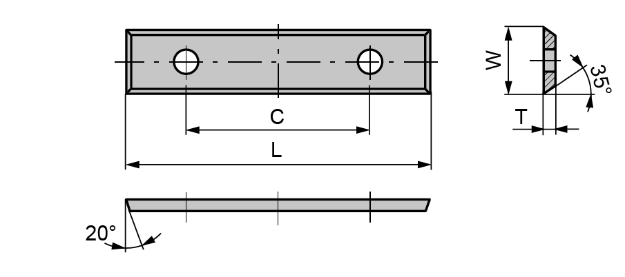HW wp mesjes standaard 35° H9 Z4